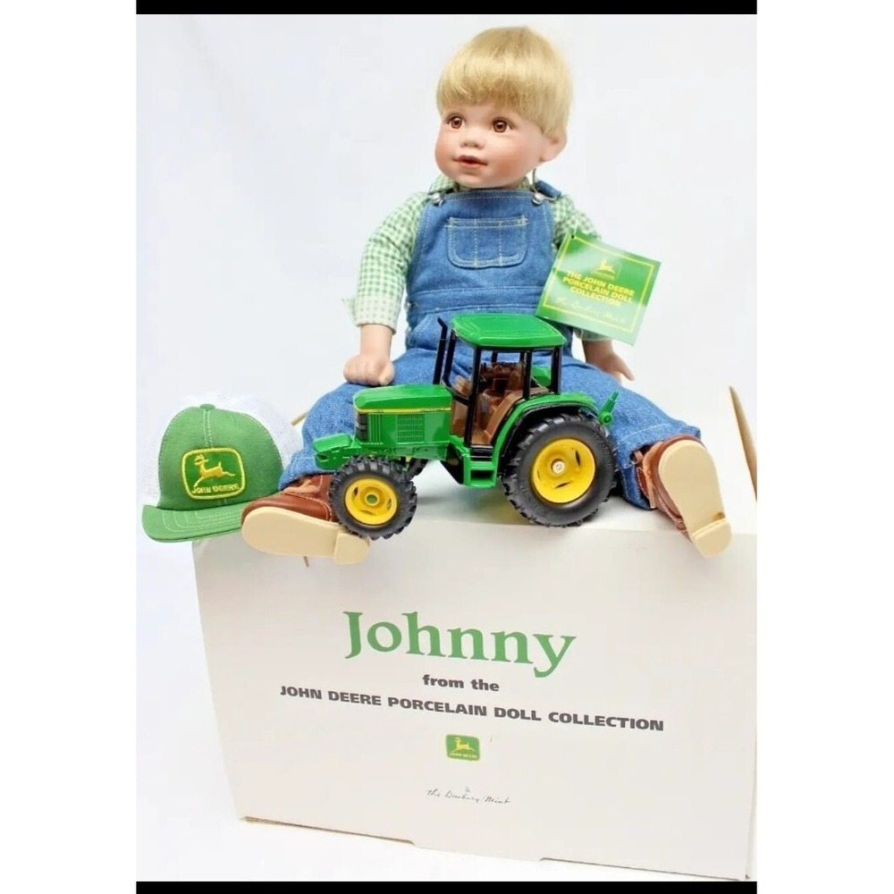 Danbury Mint John Deere Porcelain Doll JOHNNY 12" Sitting